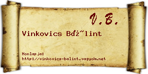 Vinkovics Bálint névjegykártya