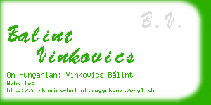 balint vinkovics business card