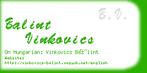 balint vinkovics business card